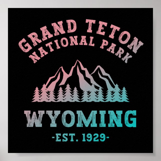 Grand Teton National Park Wyoming USA Gradient Poster (Front)