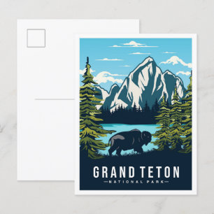 Grand Teton National Park Wyoming USA Travel Postcard