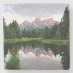 Grand Teton Reflections Over the Beaver Pond Stone Coaster