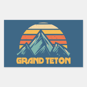 Grand Teton Retro Turquoise Sticker