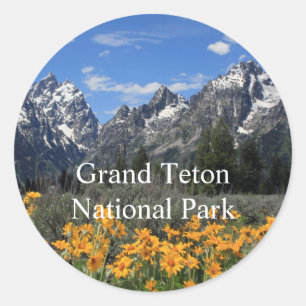 Grand Teton Springtime Souvenir Photo Classic Round Sticker