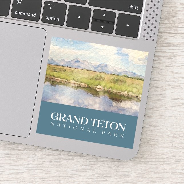 Grand Teton Sticker, National Park Decal (Detail)