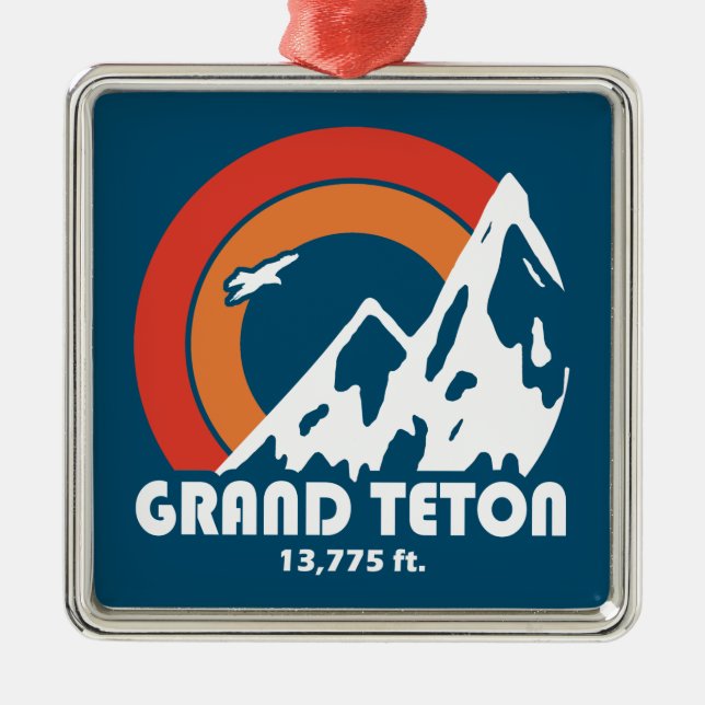 Grand Teton Sun Eagle Metal Ornament (Front)
