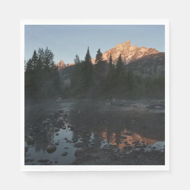 Grand Teton Sunrise at Cottonwood Creek Napkin (Front)
