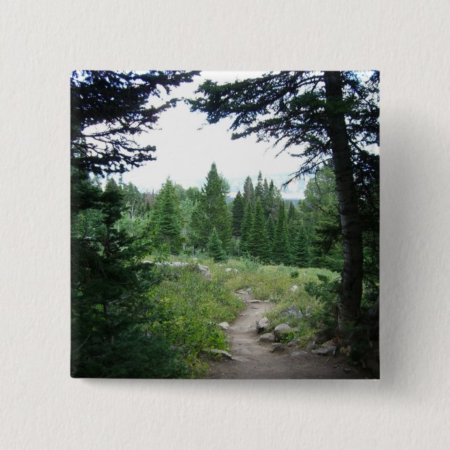 Grand Teton Trail 2 Inch Square Button (Front)