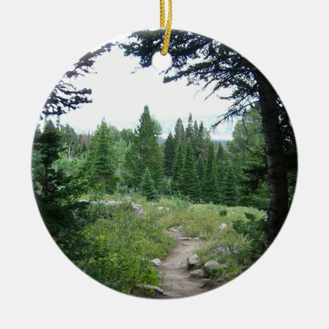 Grand Teton Trail Ceramic Ornament (Front)