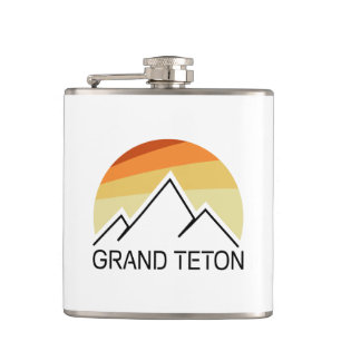 Grand Teton Wyoming Retro Hip Flask