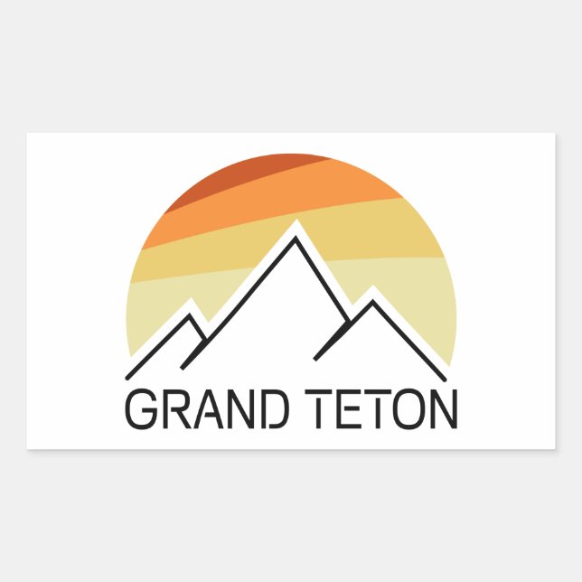 Grand Teton Wyoming Retro Sticker (Front)