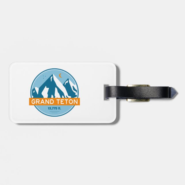 Grand Teton Wyoming Stars Moon Luggage Tag (Back Horizontal)