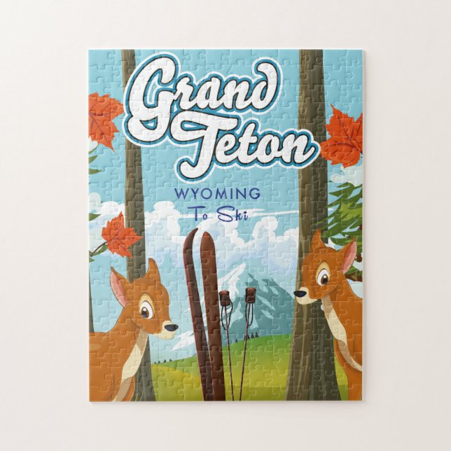 Grand Teton Wyoming to ski. Magnet Jigsaw Puzzle (Vertical)