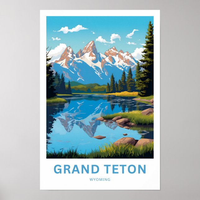 Grand Teton Wyoming Travel Print (Front)