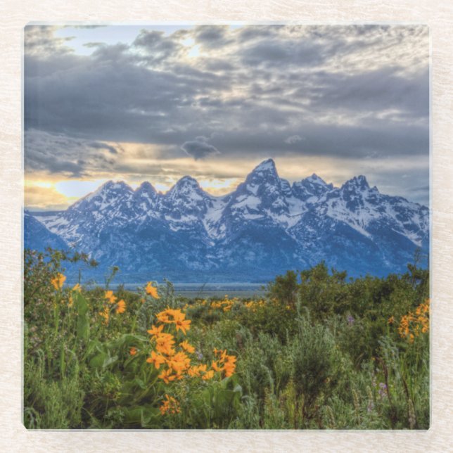 Grand Tetons Glass Coaster (Front)