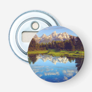 Grand Tetons reflecting in the Snake River Bottle Opener