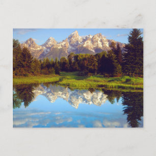 Grand Tetons reflecting in the Snake River Postcard