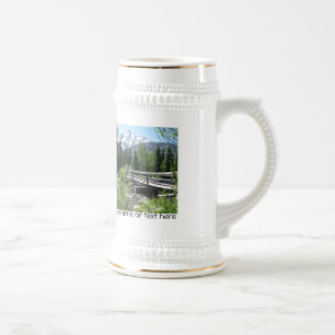Grand Tetons Spring Snow and Wood Bridge Beer Stein
