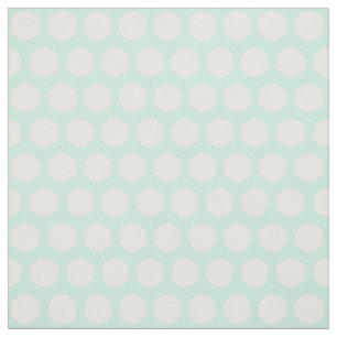 grand tissu vert et blanc en bon état de pois