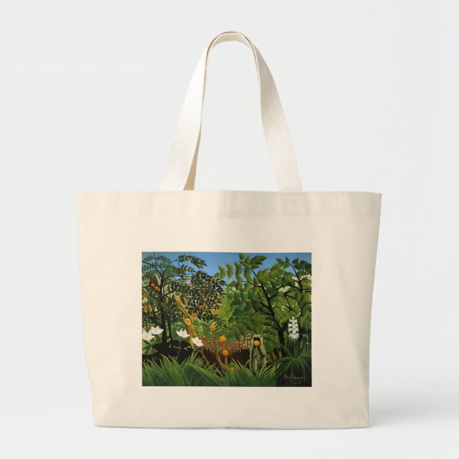 GRAND TOTE BAG 異国風景 原始林の猿 (Devant)