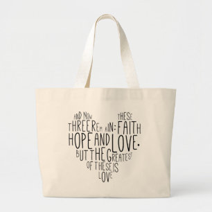 Grand Tote Bag 13h13 de Corinthiens de l'amour 1 d'espoir de foi