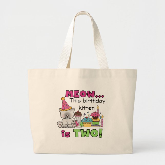 Grand Tote Bag 2e t-shirts et cadeaux d'anniversaire Kitten (Devant)