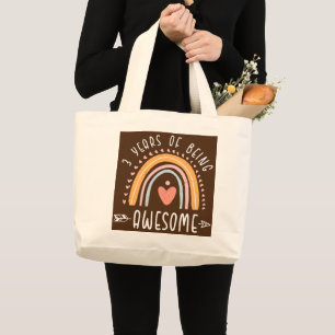 Grand Tote Bag 3 Ans Fille Anniversaire 3ème Être Awesome mignon