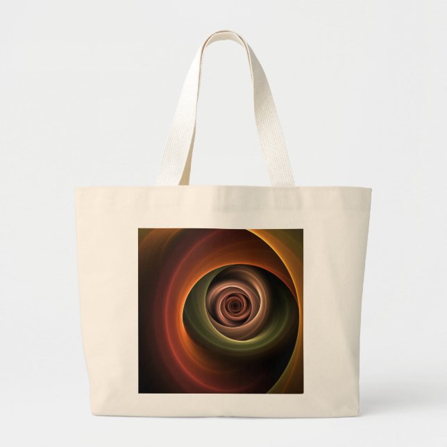 Grand Tote Bag 3D Spirale Abstraite couleurs chaudes Art fractal  (Devant)