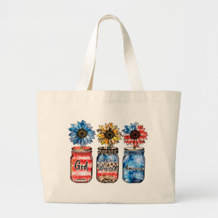 Grand Tote Bag 4 juillet   Dieu béni l'Amérique