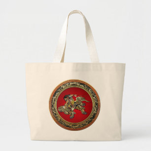Grand Tote Bag [600] Hokusai - Shoki Riding Shishi Lion