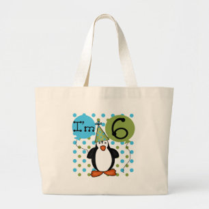 Grand Tote Bag 6ème Anniversaire de pingouin
