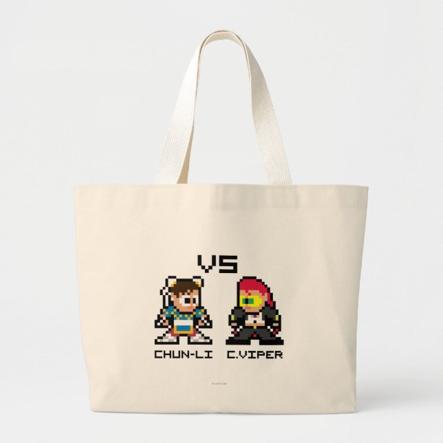 Grand Tote Bag 8bit Chun-Li CONTRE C.Viper (Devant)