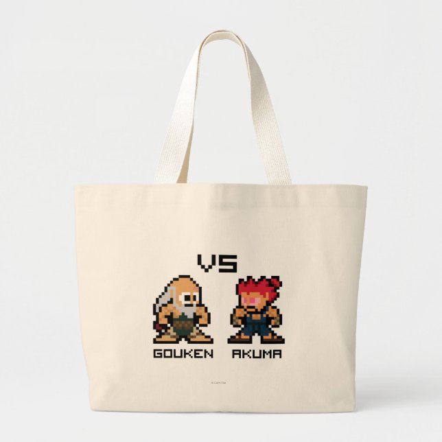 Grand Tote Bag 8bit Gouken CONTRE Akuma (Devant)