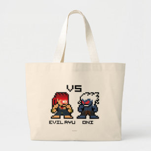 Grand Tote Bag 8bit Ryu mauvais CONTRE Oni