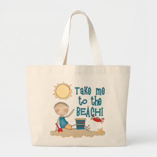 Grand Tote Bag À la plage (garçon)