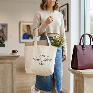 Grand Tote Bag À l'Ère de Maman Chat Simple Amoureux de Fun Perso