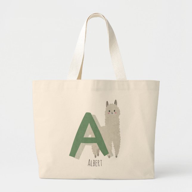 Grand Tote Bag A pour Alpaca (Devant)
