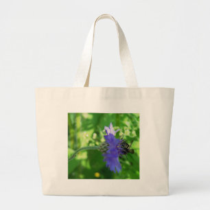 Grand Tote Bag Abeille sur le bouton Flower