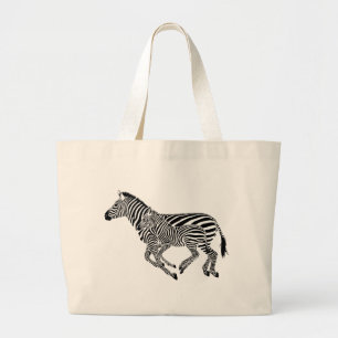 Grand Tote Bag Abstrait Zebras mère et enfant