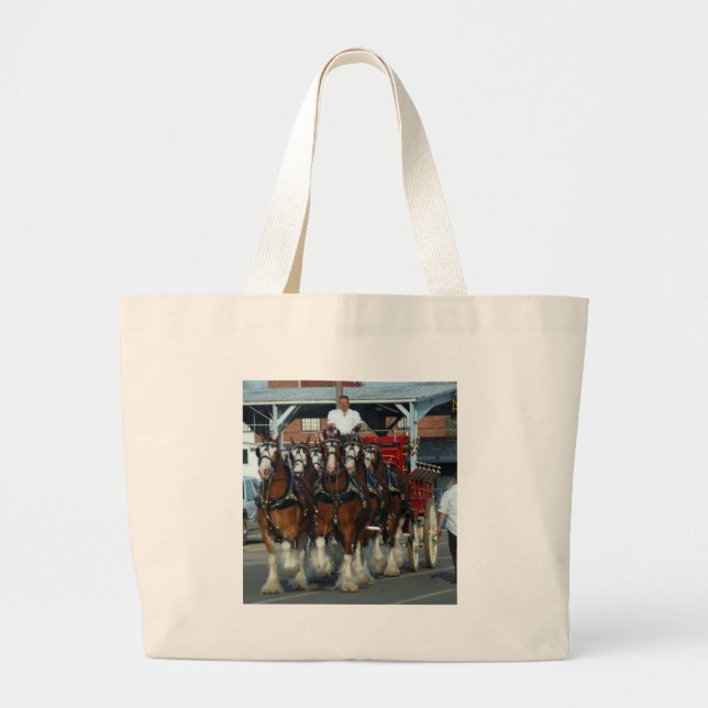 Grand Tote Bag Accroc de cheval de Clydesdale 6 (Devant)