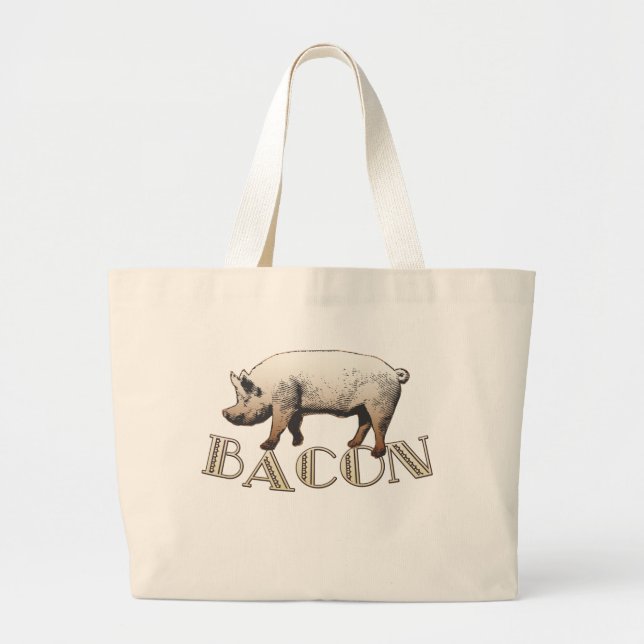 Grand Tote Bag Acrobat BACON Pig (Devant)