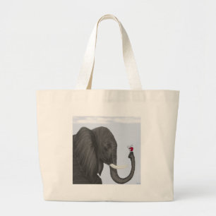 Grand Tote Bag Adorable éléphant et mignonne coccinelle