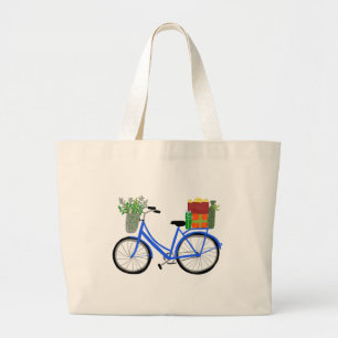 Grand Tote Bag Adorable Vélos de Noël Vacances cadeaux de Noël