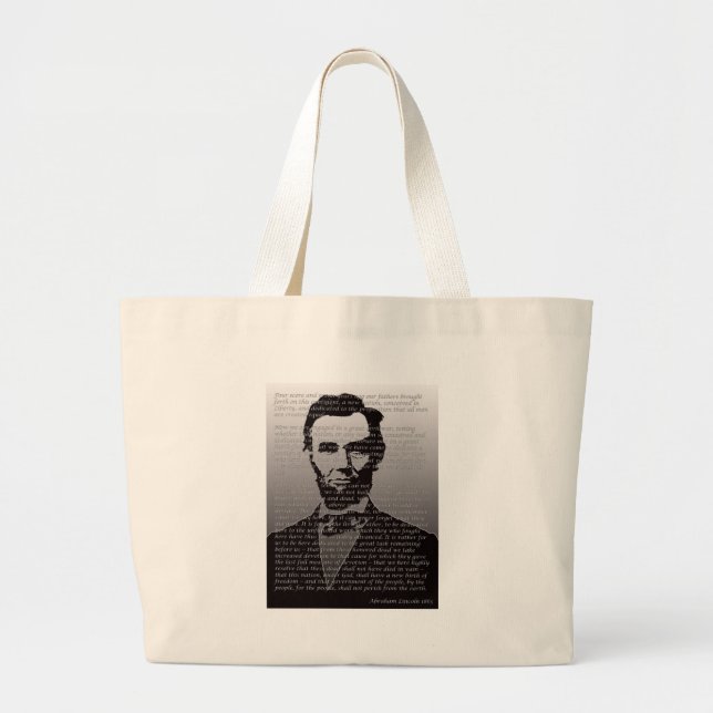 Grand Tote Bag Adresse d'Abe Lincoln Gettysburg (Devant)