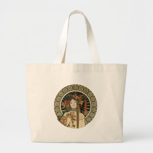 Grand Tote Bag Affiche vintage Alfonse Mucha Trappistine Nouveau