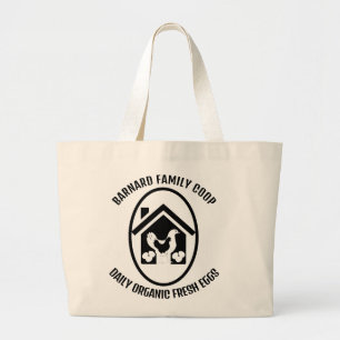 Grand Tote Bag Agritourisme rustique OEufs frais bio Poulets Cade