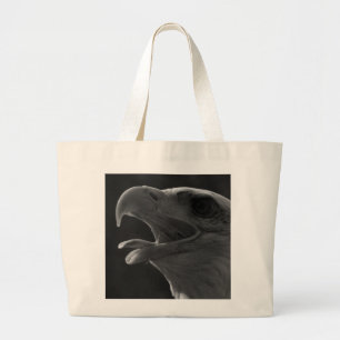 Grand Tote Bag Aigle noir et blanc
