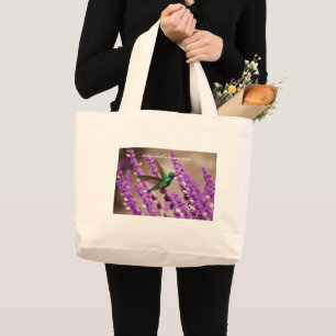 Grand Tote Bag Ailes de colibri de Violet-oreilles de