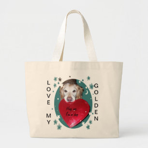 Grand Tote Bag Aimez mon golden retriever fourre-tout