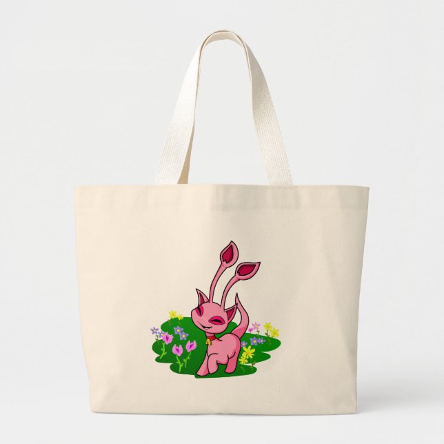 Grand Tote Bag Aisha rose caracolant par des fleurs (Devant)