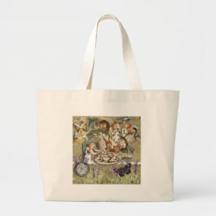 Grand Tote Bag Alice Adventures in Wonderland Mad Tea Party