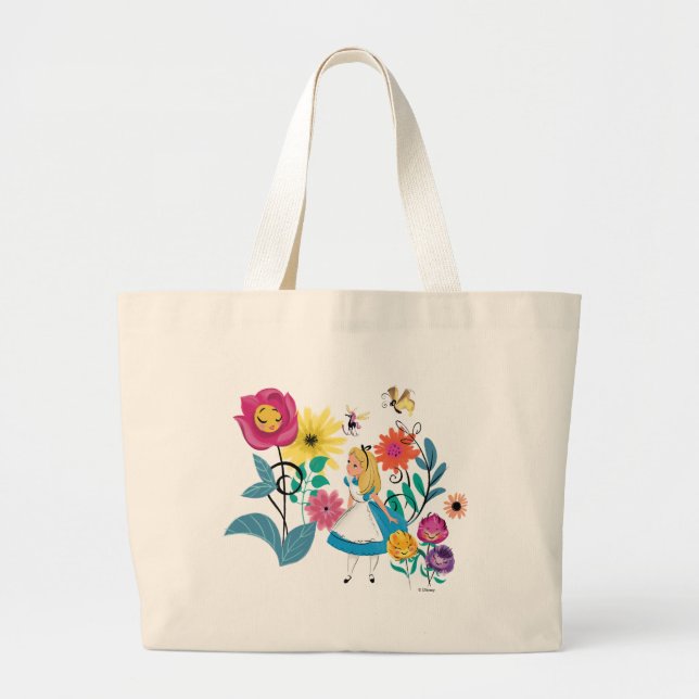 Grand Tote Bag Alice au pays des merveilles | Les Fleurs Des Merv (Devant)