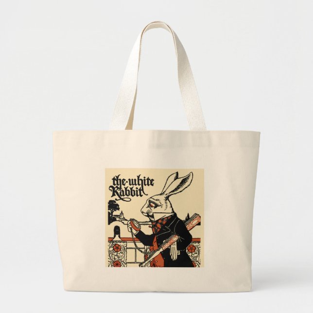 Grand Tote Bag Alice White Rabbit Classic Wonderland (Devant)